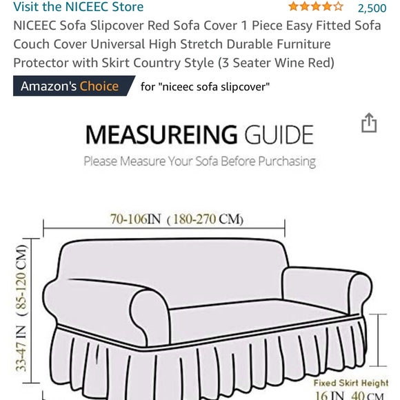 Furniture Slipcover 97% polyester 3% Spandex 💕 - Picture 14 of 15